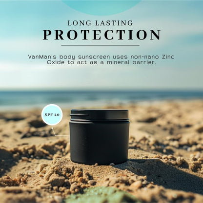 Vanman'S - Zinc and Tallow Sunscreen (3 Pack) - Water Resistant 20 SPF Beef Tallow Sunscreen with Olive Oil, Beeswax - Mineral with Non-Nano Minerals - 2.8 Ounce